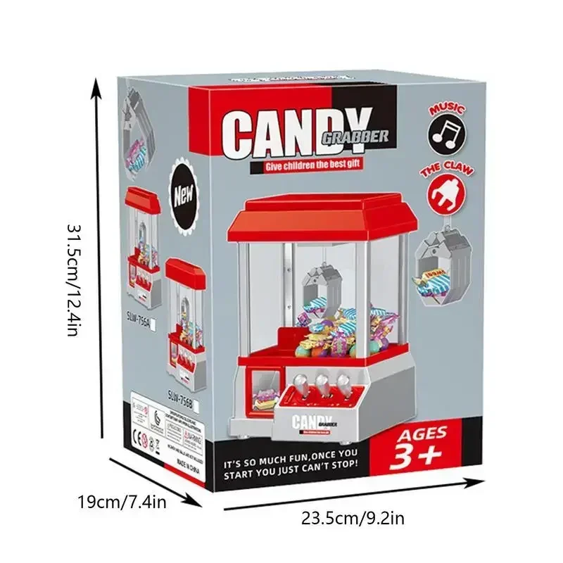 Claw Game Machine Arcade Mini Toy Grabber Machine For Kids Candy Machine Retro Carnival Music And 24 Game Coins Birthday Gift 6