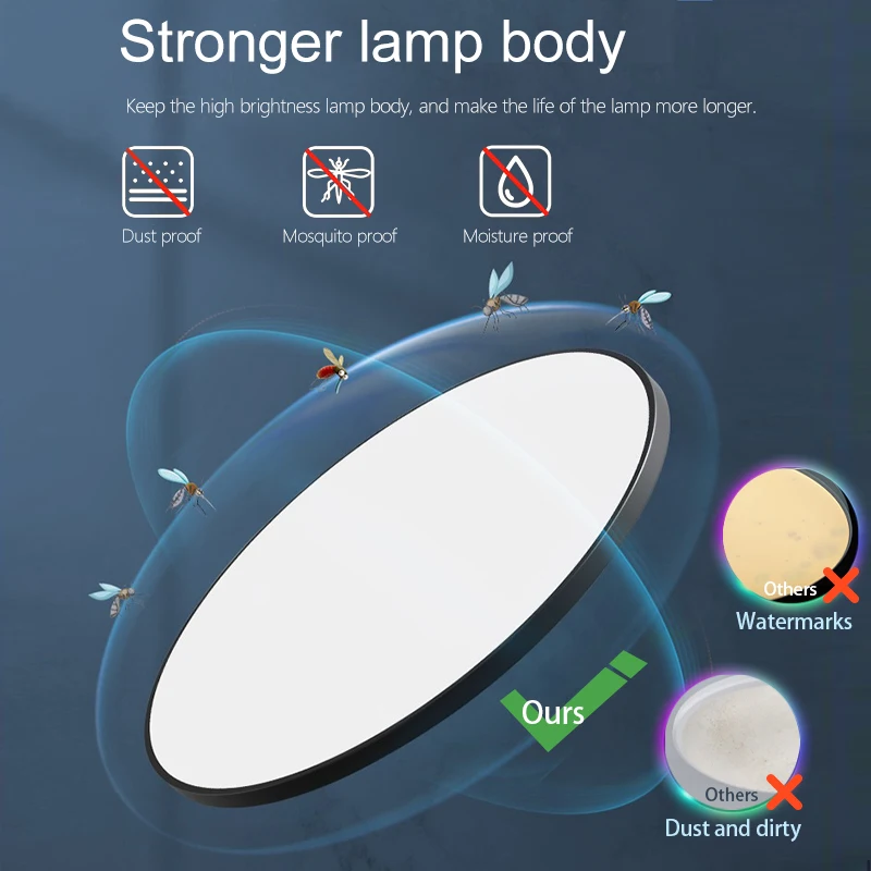 Moderne Deckenleuchten 50W 80W Staub- und Feuchtigkeitsbeständige Intelligente LED-Deckenlampen Fernbedienung APP Wohnzimmer Schlafzimmer Badezimmer – Detail 6
