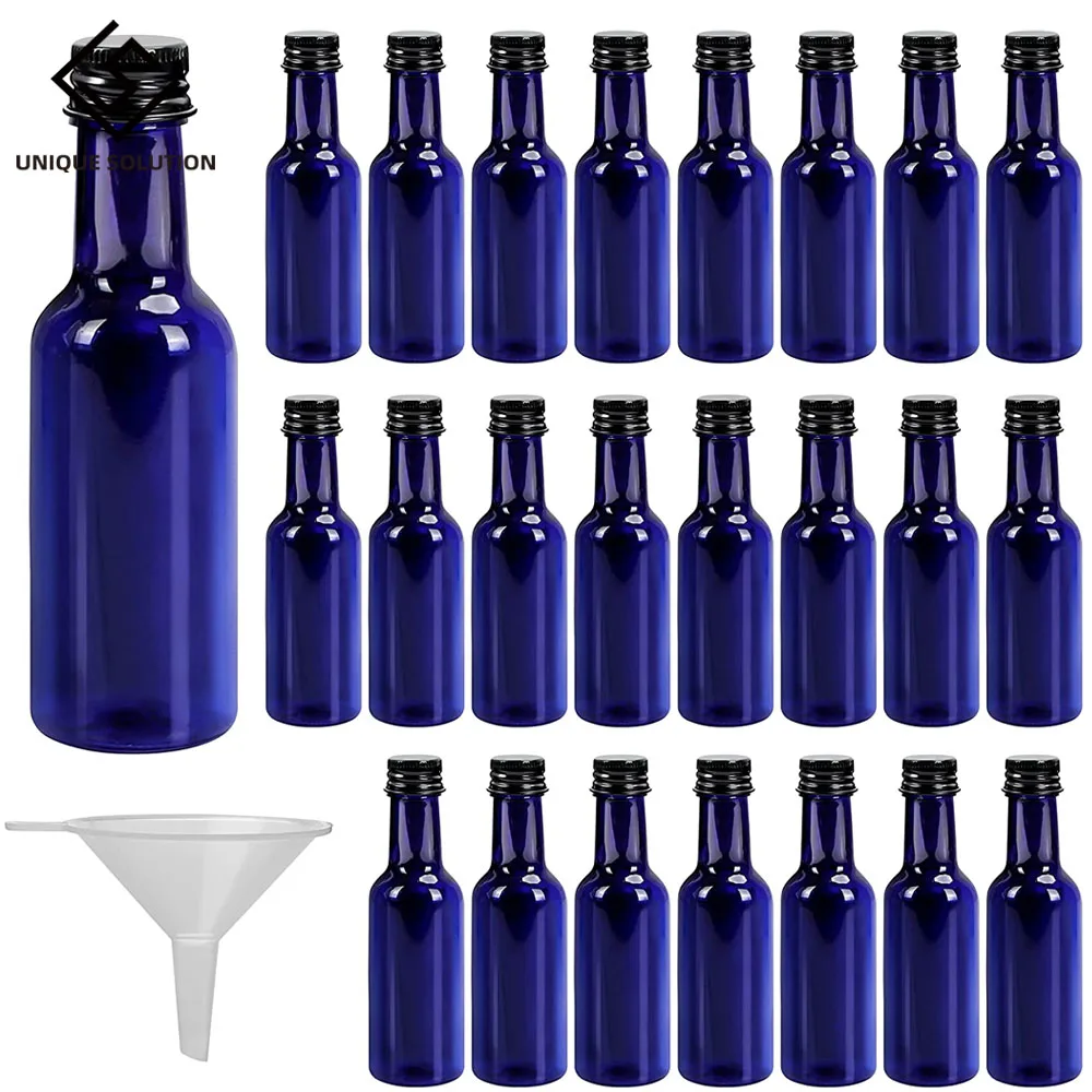 100PackMiniBlueLiquorBottlesReusablePlastic50ml17flozEmpty