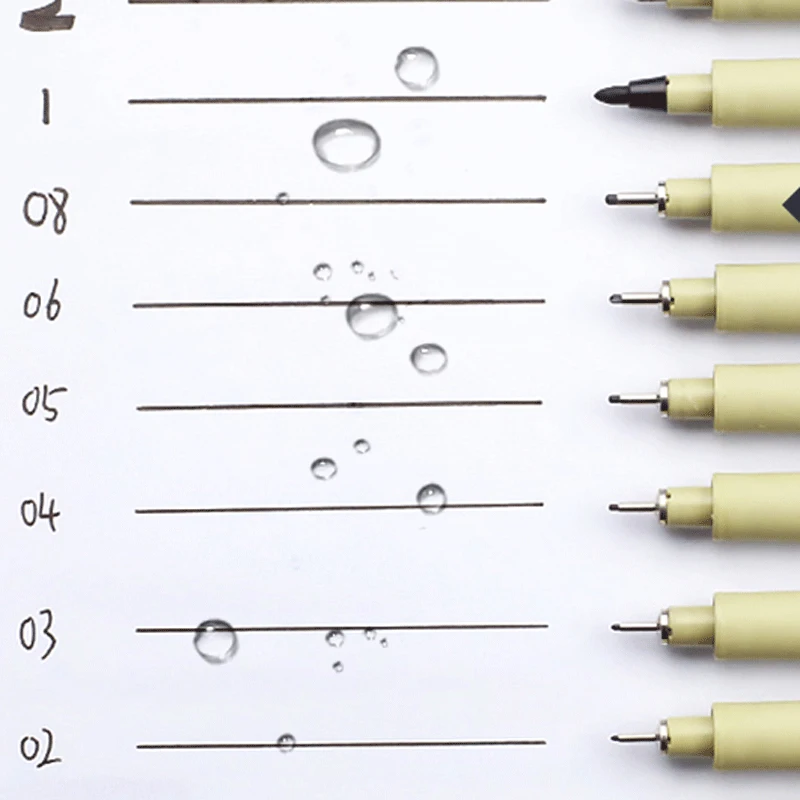 Pen Marker 1 Pcs Pigment Liner Pigma Neelde Pen Micron 005 01 02 03 04 05 08 Brush Different Tip Black Fineliner Sketching