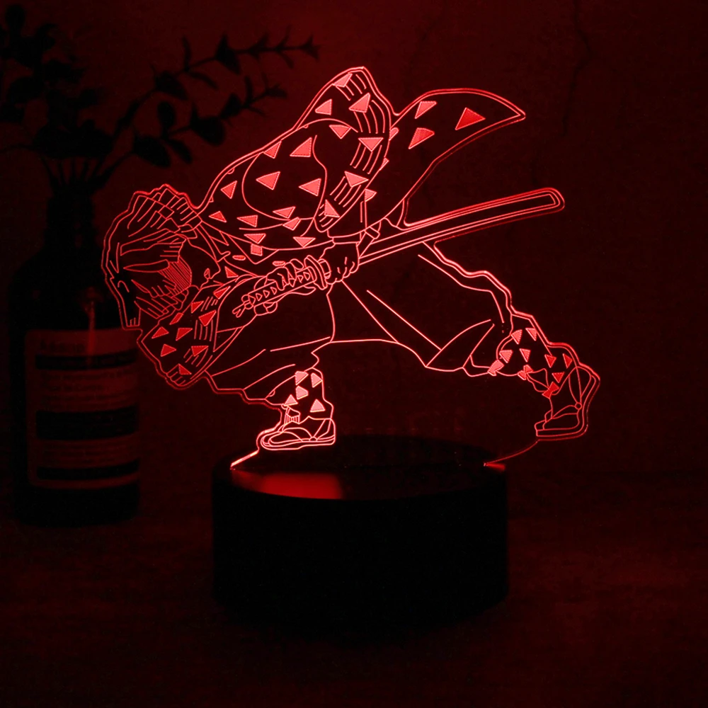 3d night light Demon Slayer Zenitsu Anime Characters 3D LED Illusion Bedroom Decoration Desk Lamp with Remote Control Sleeping Night Light led night light Night Lights