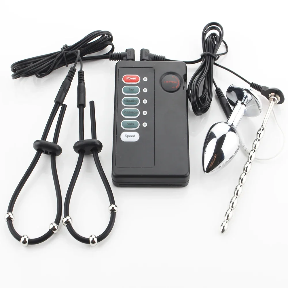 Penis Stimulator Ring Adult Anal Sex Toys Electric Shock Medical Themed Ring Urethral Plug