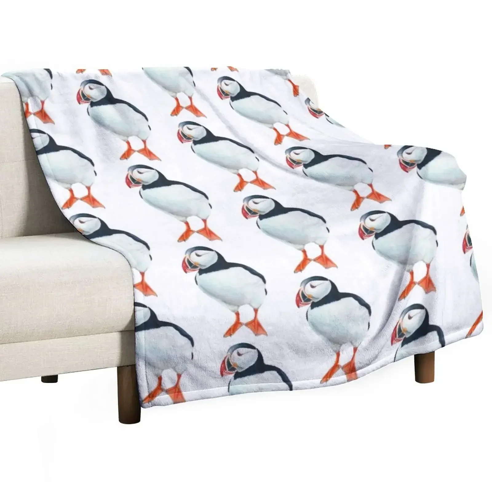 

Puffin watercolor Throw Blanket decorative Fluffy Softs valentine gift ideas Blankets