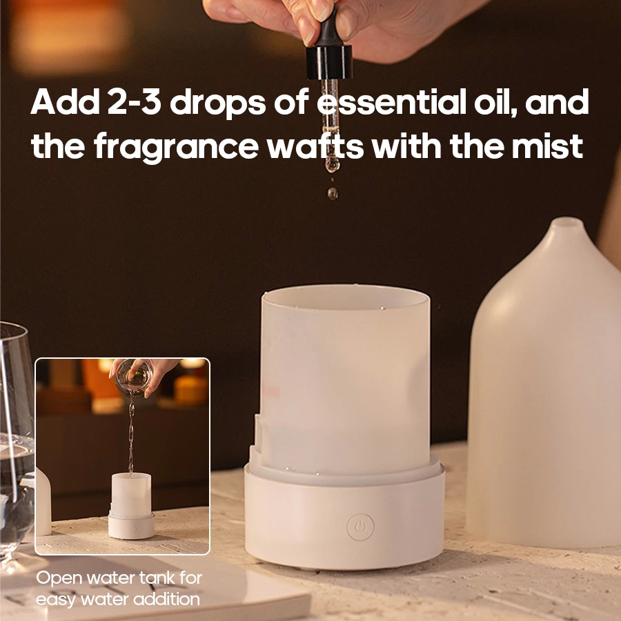 KINSCOTER Portable Aroma Diffuser with Colorful Night Light - 120ml Silent Air Humidifier