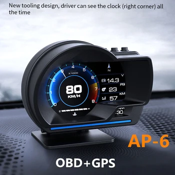 Pantalla frontal de coche, velocímetro de alta definición, herramienta de diagnóstico de coche OBDII + GPS, eliminación de código de fallos OBD inteligente 1
