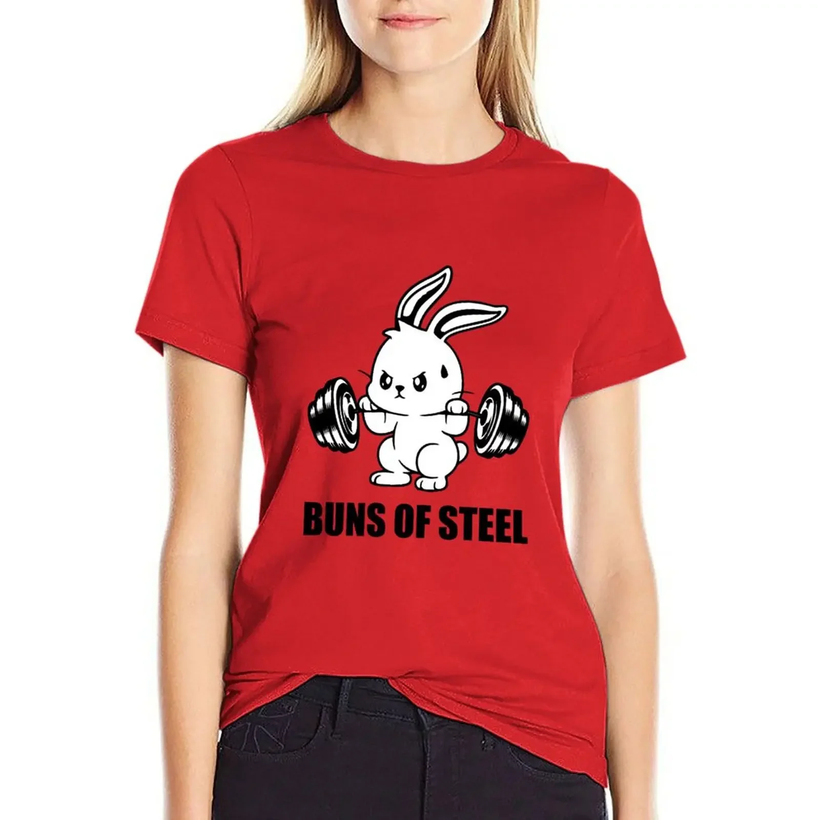 

Buns of steel gym workout T-shirt Blouse female korean fashion summer clothes for Women