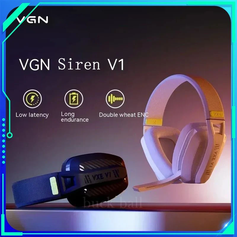 

Bluetooth-наушники Vgn Vxe Siren V1, игровые Беспроводные наушники с длительным сроком службы батареи и шумоподавлением, Подарочная гарнитура для ПК
