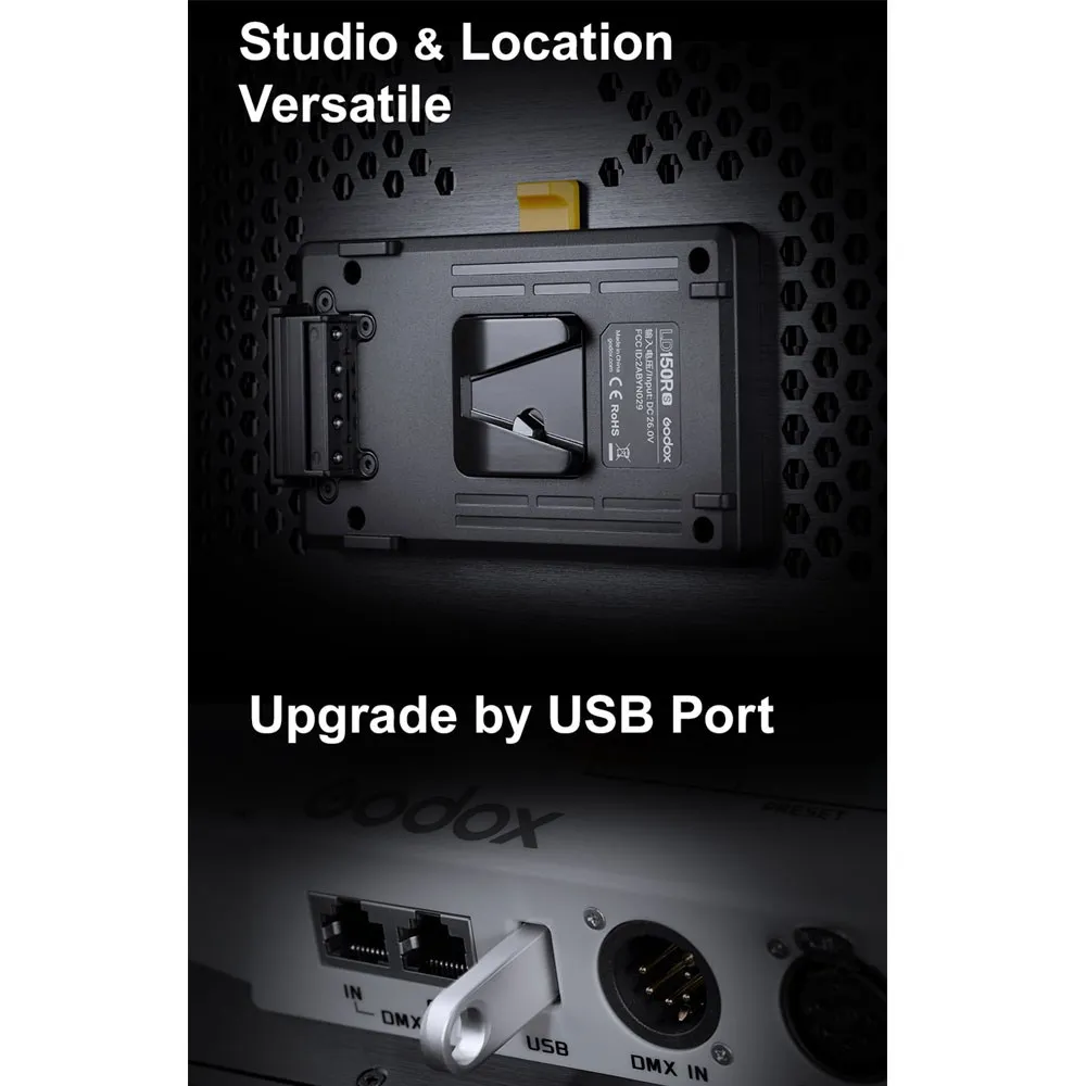 Godox LD75R LD150R LD150RS RGB LED 패널 조명, 뉴스 라이브 비디오 라이트 앱 및 DMX 제어