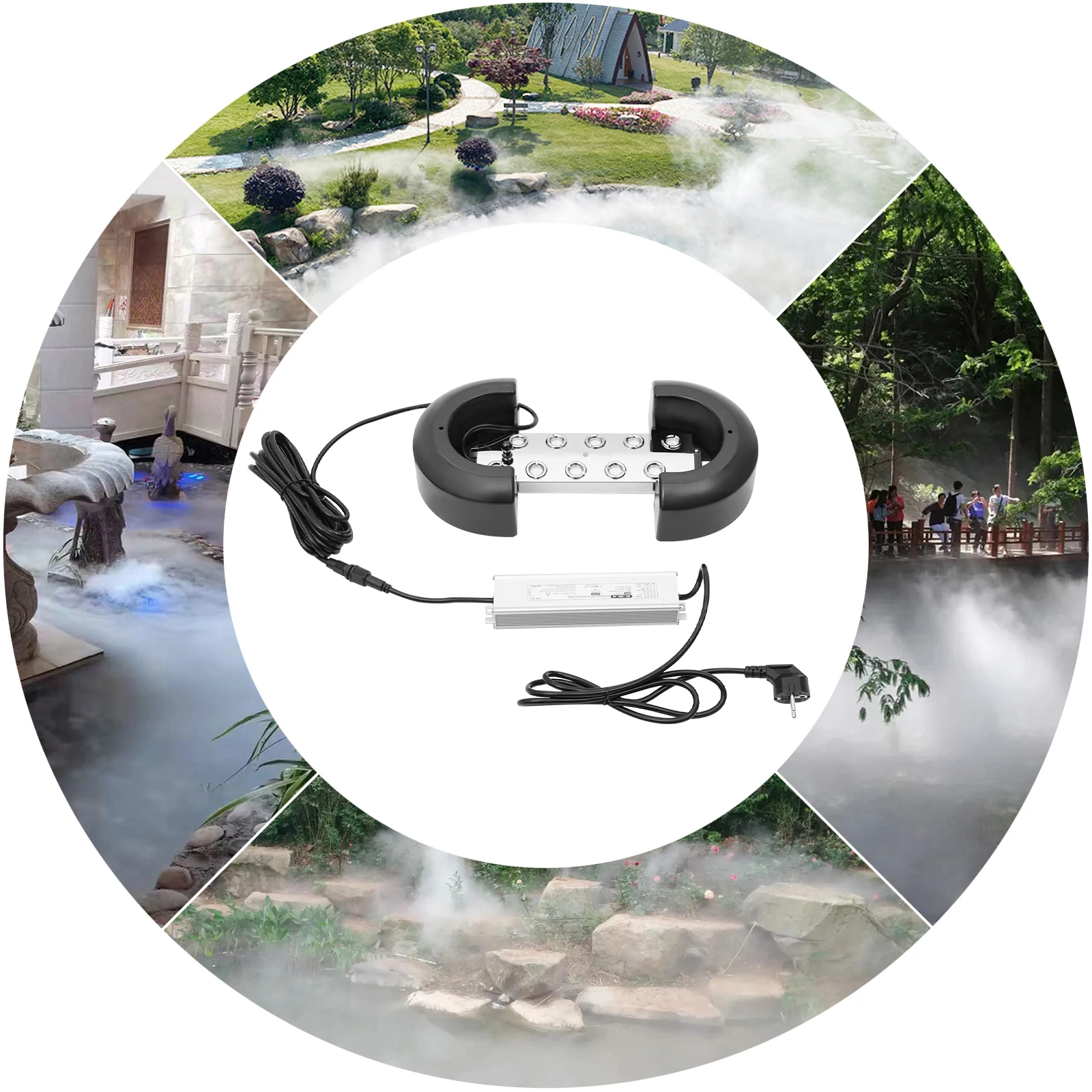 DC 48V 10 Head Ultrasonic Atomizer Air Humidifier Mist Maker Fogger Industrial Humidifier With 7L Fog Formation