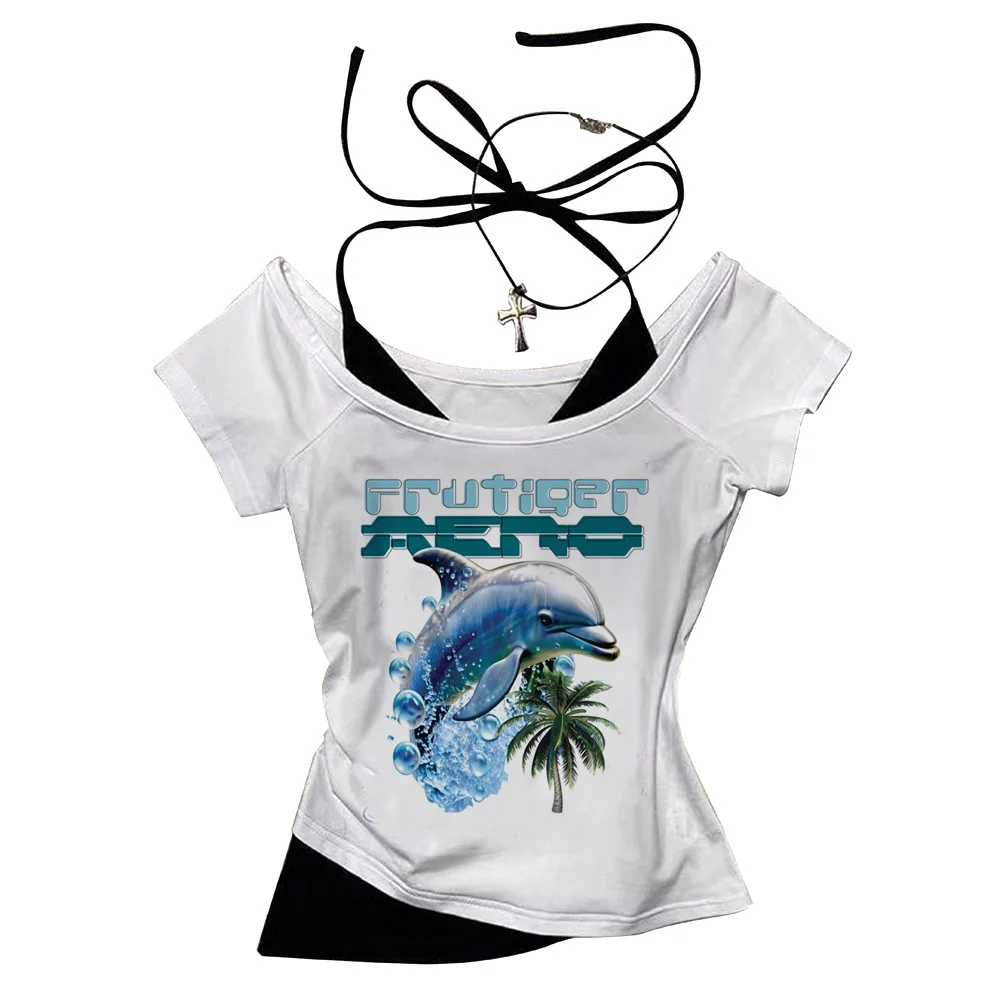 Frutiger Aero-Top-T-Shirts für Mädchen, klassische ästhetische Anime-Grunge-T-Shirts, farbenfrohe Top-T-Shirts im Stil der 2000er Jahre, psychedelische, farbenfrohe Hip-Hop-T-Shirts, trendige Damen-T-Shirts – Detail 8