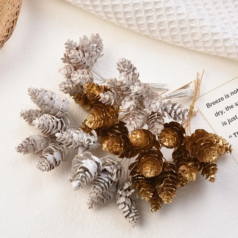 10 Stück Mini Tannenzapfen Weihnachten dekorative künstliche Pflanzen Hochzeit Wohnkultur Braut zubehör Clearance Haushalts produkte