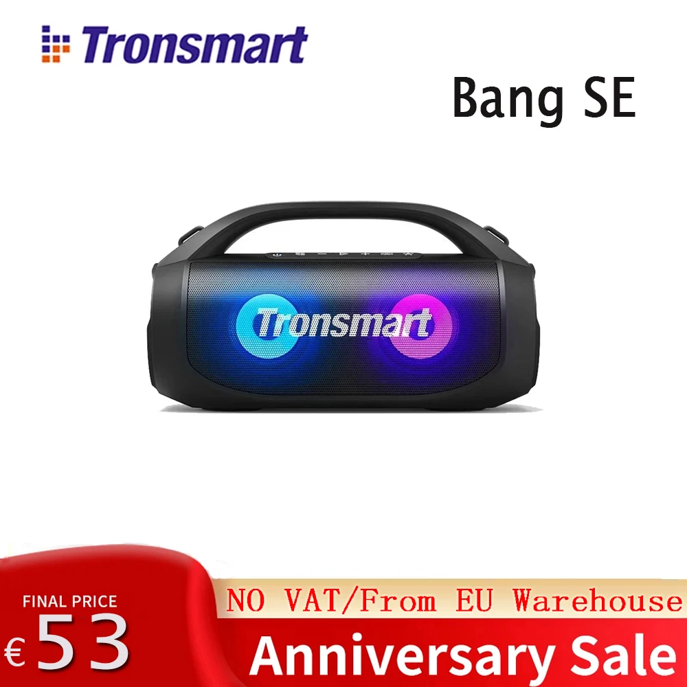 Tronsmart Bang Se Altoparlante Bluetooth Altoparlante Con Accoppiamento Stereo 3 Modalità Di Illuminazione 24 Ore Di Riproduzione Altoparlante Per Fes