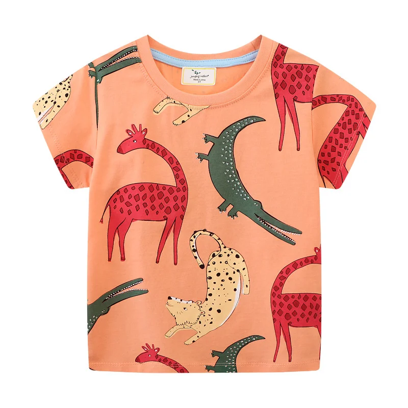 Jumping Meters 2-7T New Arrival Summer Boys Girls Tees Animals Tshirts Print  Kids Tops Cotton Fashion Baby Clothing 4