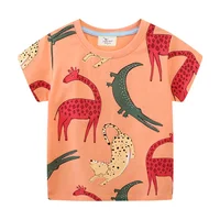 Jumping Meters 2-7T Summer Boys Animals  Tshirts Print Fashion Short Sleeve Kids Tees Tops Baby Clothing 1