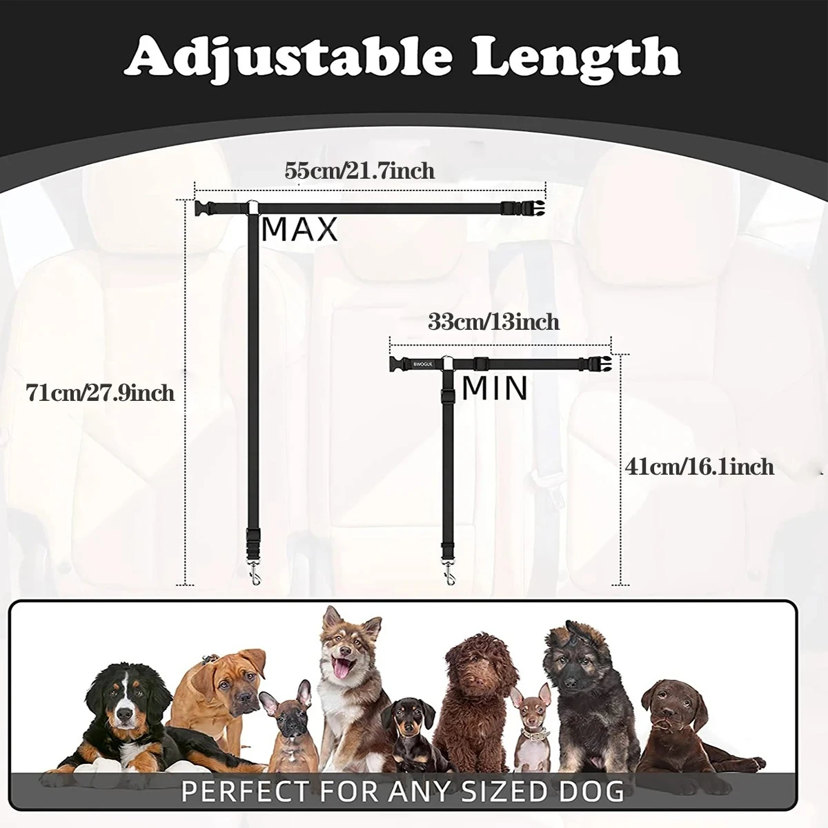 1pc Dog Seat Belt Pet Dog And Cat Car Headrest Restraint Adjustable Safety Rope Car Seat Belt