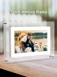 UPDATED 2G Memory 7inch Acrylic Digital Photo Frame IPS Screen Battery in NFT Display Electronic Video Picture Frame