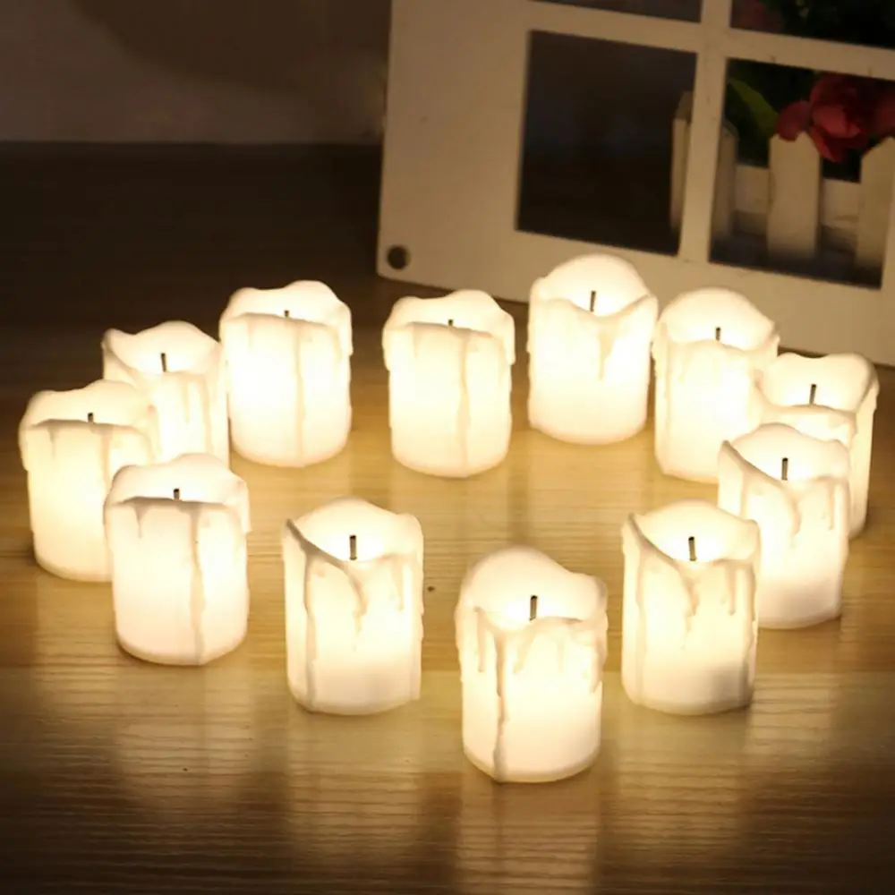 

Flameless LED Candle Wishing Led Tea Light Warm White Flameless Candle Halloween Christmas Decor Candle Light Party Glowing Lamp