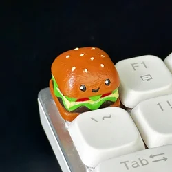 Personalized 3D Printed Burger & Fries Fun Keycaps - Resin Material Keycap (Burger)