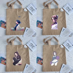 Shopping Bag Linen Bags Tote Bag Demon Slayer's Blade Women's Anime Handbag Designer Handbags  Shoulder Shopper With Anime