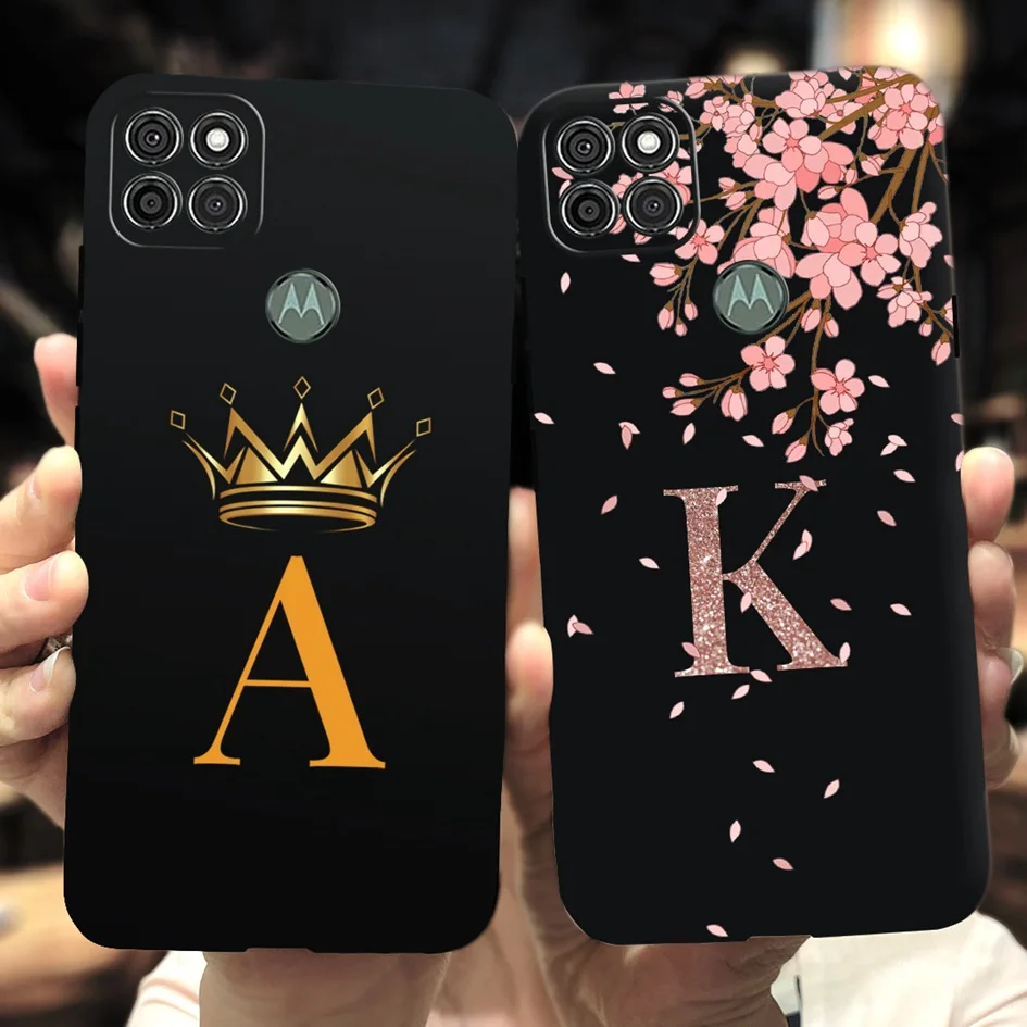 Per Motorola Moto G9 Power Case Fashion Lettere Iniziali Cover Morbida In Silicone Nero Per Moto G9 Play Funda G 9 G9 Plus Coque