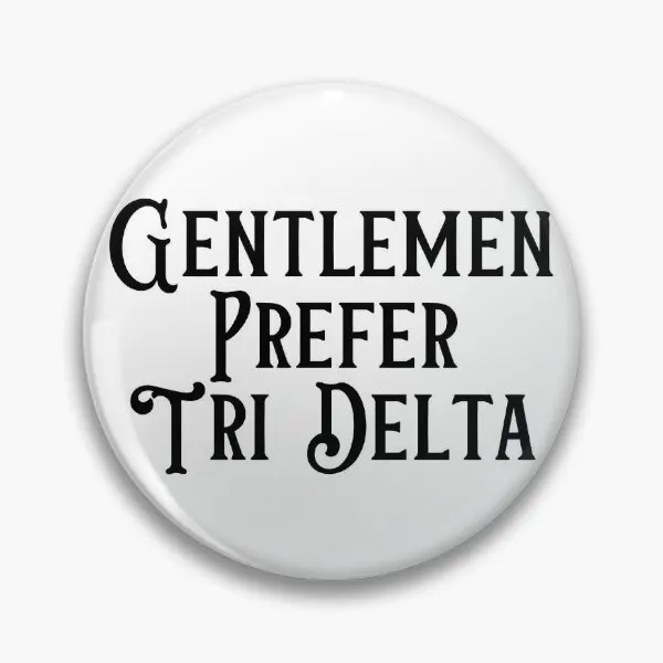 

Gentlemen Prefer Tri Delta Soft Button Pin Fashion Cartoon Cute Lapel Pin Creative Collar Lover Women Badge Jewelry Metal Hat
