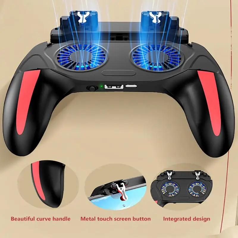 Phone Cooler Game Fan Mobile Radiator Cell Phone Fan H10 Gaming Accessories Handheld Grip Game Controller Joystick Gamepad for Pubg Trigger Dual Cooling Fan Game Cooler For Phone