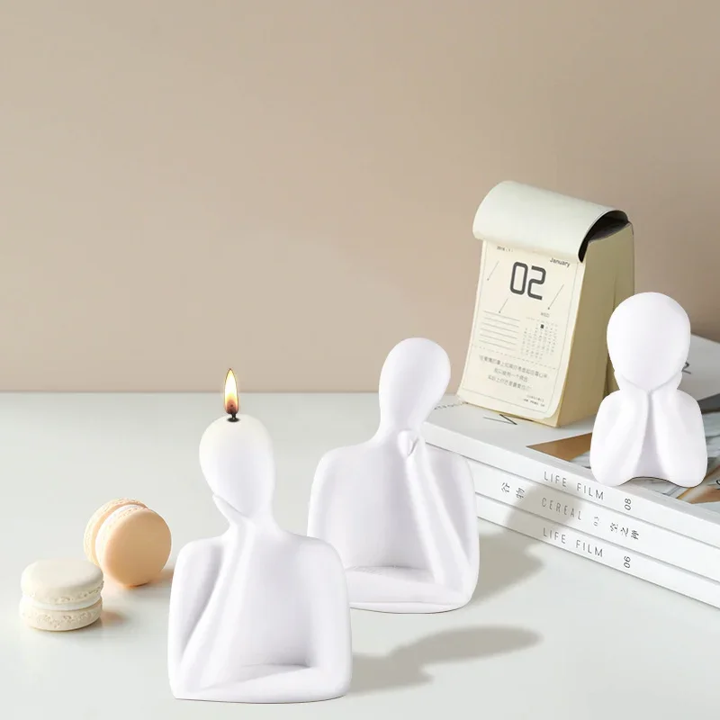 DIY Human Body Thinker Silicone Mold Abstract Figure Art Ornament Plaster Epoxy Resin Mould Candle Making Mold Handmade Crafts silicone mold silicone candle mold aromatherapy candle mold silicone candle molds candle mold resin drop mold