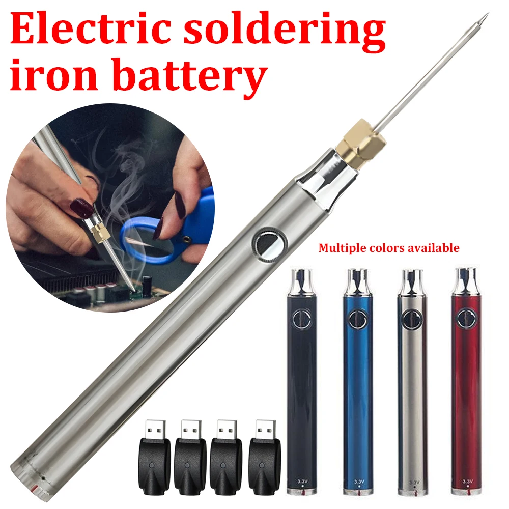 510 Thread Battery Cart Pen Adjustable Voltage Smart Power Pen Compatible With Cartridge, Mini Soldering Iron Kit With USB Charg aoyue int 951 mini soldering station tweezer type ceramic heater microprocessor controlled esd safe soldering station 110v 220v