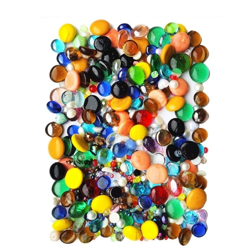 2.2pound Colorful Glass Beads Flat Bottom Marble Beads for Craft Project Flower Vase and Home Decors and Art Supply K2WE