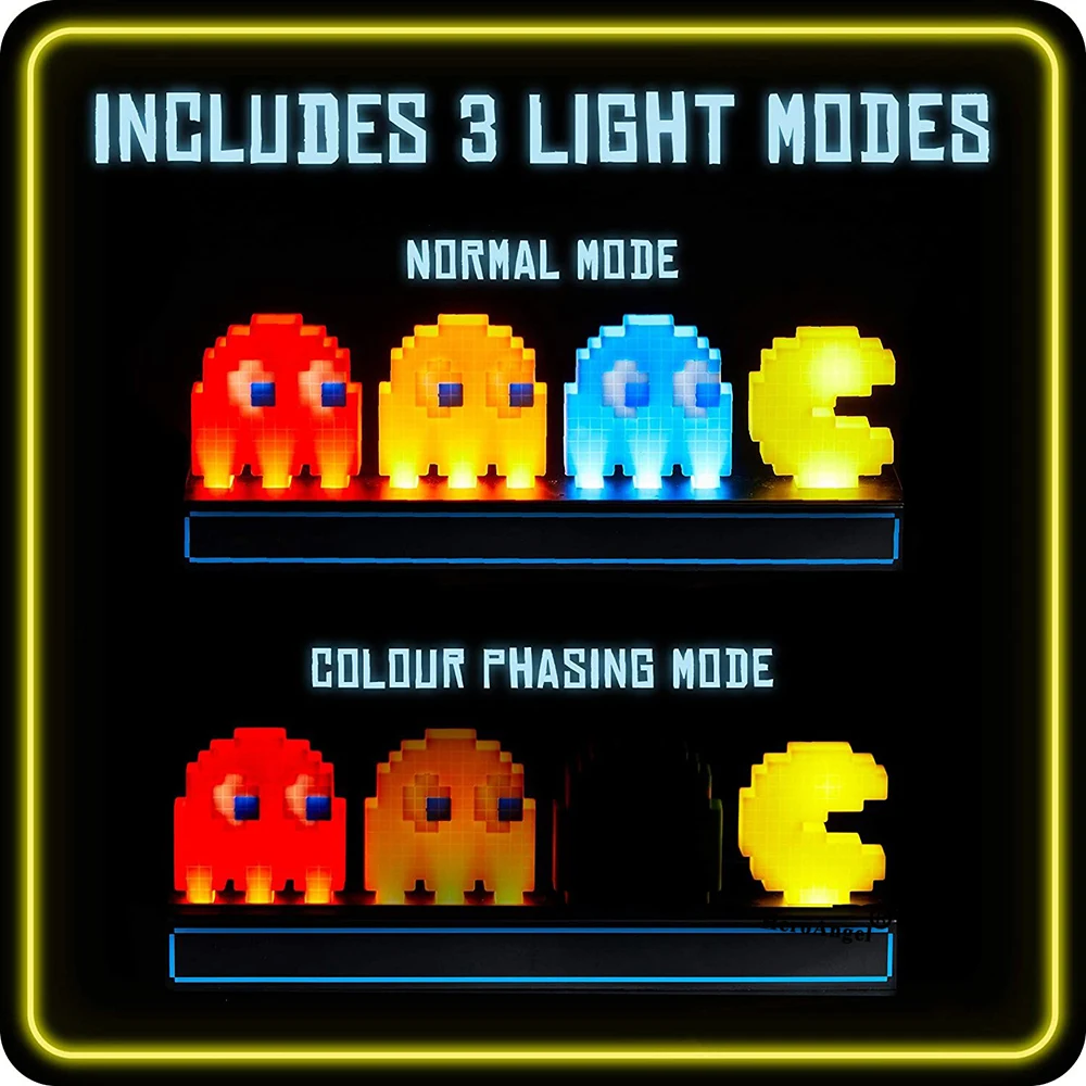 Новая Пиксельная фигурка Pac Man 3d иллюзия светодиодная лампа Иконка игры