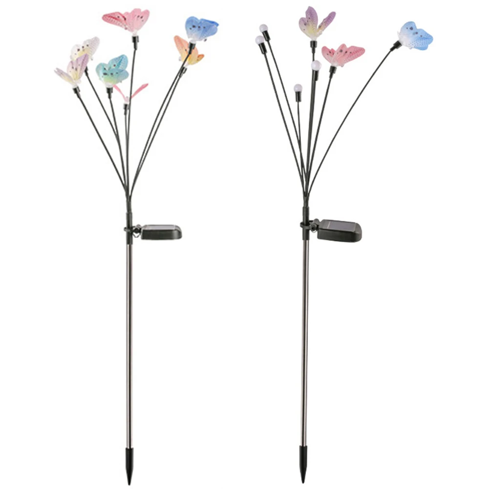 Solar Powered Firefly Lights. Waterproof 2Pcs Butterflies Swaying Lights Auto On/Off for Garden Decor 1