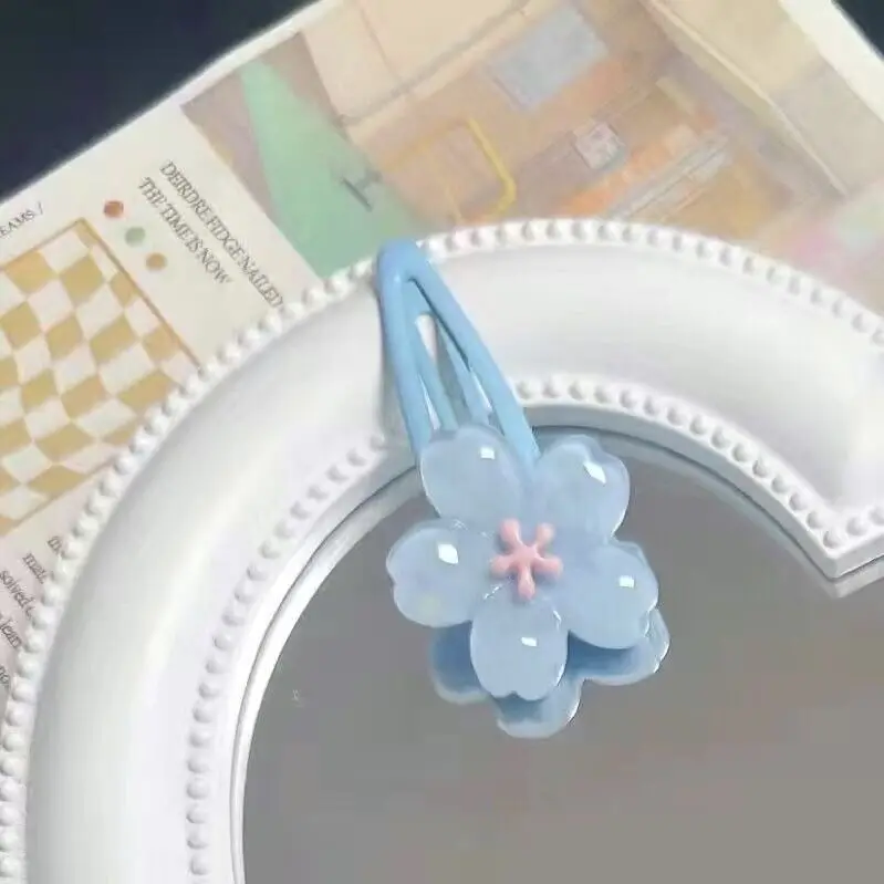Süße süße Kirschblüten-Haar-Seitenclip, Kopfbedeckung, süße Mädchen, BB-Clip, Y2K-Seiten-Pony-Clip, Haar-Accessoires, frische Blumen, Haarnadeln – Detail 6