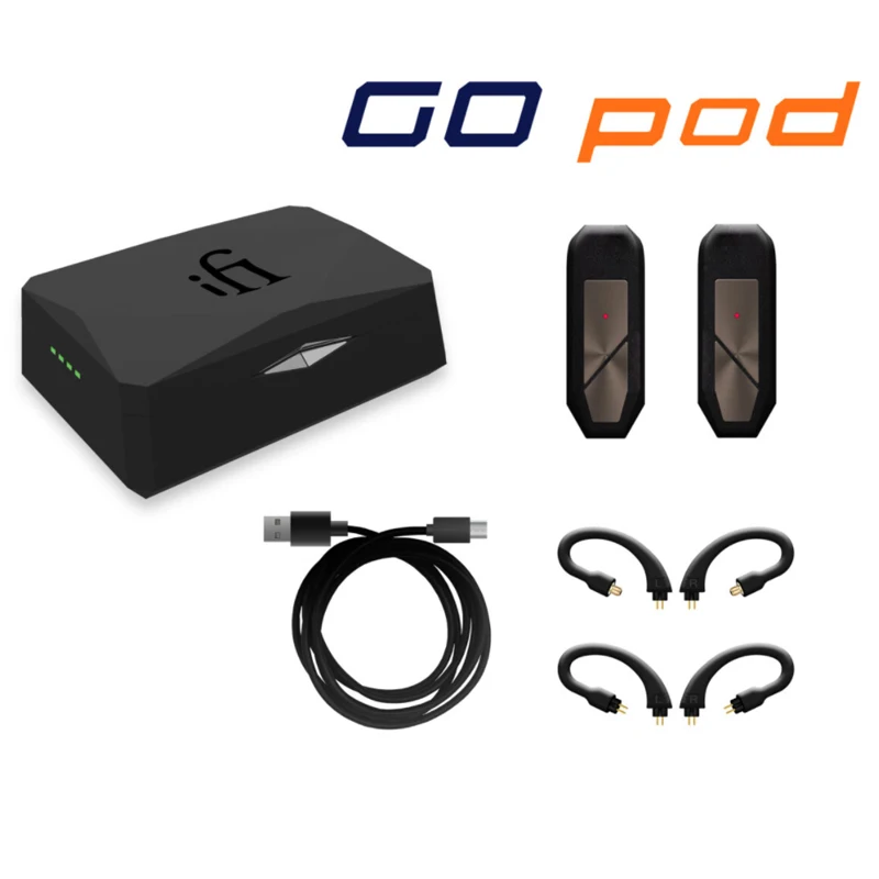 IFi Go Pod 무선 웨어러블 HD 블루투스 DAC 및 헤드폰 앰프, 지지대 고해상도 96kHz, 24 비트, TWS LDAC 포함, 세계 최고 수준의