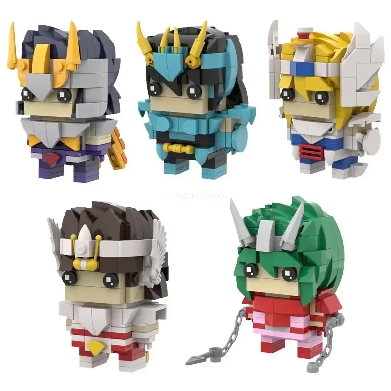 MOC Japan Anime Saints Seiyaed Brickheadz Set Shiryus Hyogas Ikki