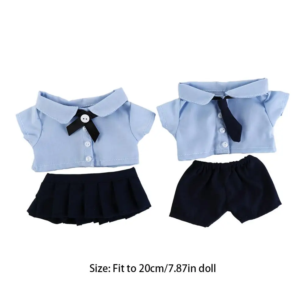 JK Uniform Preppy Cotton Doll‘s Clothes Lovely Plush Stuffed 20CM Doll Plush Toys Clothing Blue Soft Idol Plush Doll Clothes