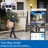 7 objectifs 4 écrans WiFi caméra IP 10X Zoom sans fil extérieur PTZ Audio bidirectionnel suivi automatique caméras de Surveillance IP66 étanche 6