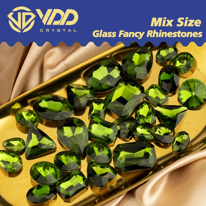 VDD 30/60 Stück Mix-Form Glas Fancy Pointback Strass Kristall Glitzer Glänzende Steine Nail Art Zubehör DIY Handwerk Dekoration – Detail 9