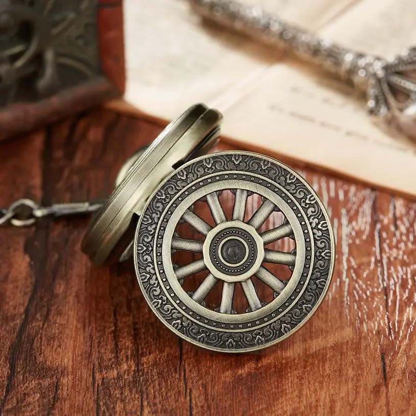 Vintage Mechanical Skeleton Hollow Pendant Necklace Chain Hand Wind Pocket Watches Men Ladies Male Gifts