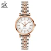 Shengke sk Watch Fashion Women Watches Black Leather Strap Woman's Quartz Wristwatches Ladies Colorful Clock Relogio Feminino 1