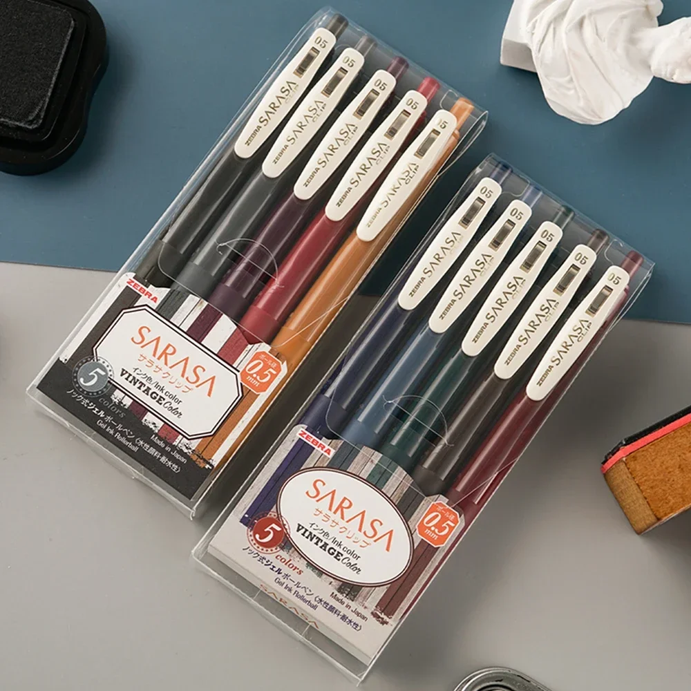 5/10pcs Japan ZEBRA Vintage Series Gel Pen JJ15 SARASA Quick Dry Smooth Suitable for Students Writing Drawing Office Stationery 5
