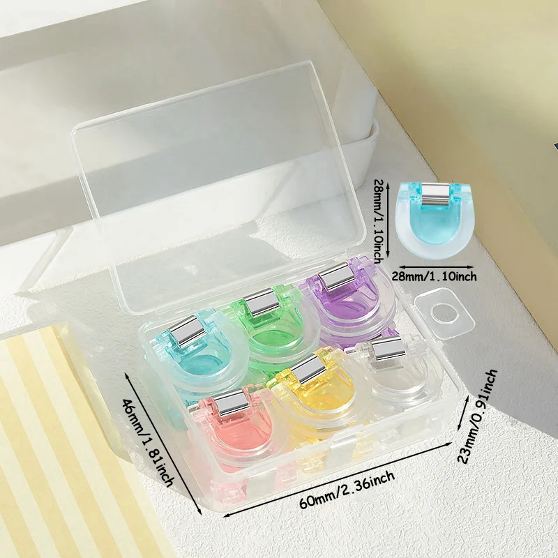 12pcs Cute Multifunctional Clip Calendar Long Tail Bills Clip Binding File Transparent Stainless Binding Handbook