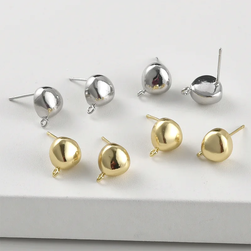 구리 도금 14k 골드 색상 유지 불규칙한 특수 모양의 스터드 귀걸이 DIY 수제 귀걸이 액세서리 재료