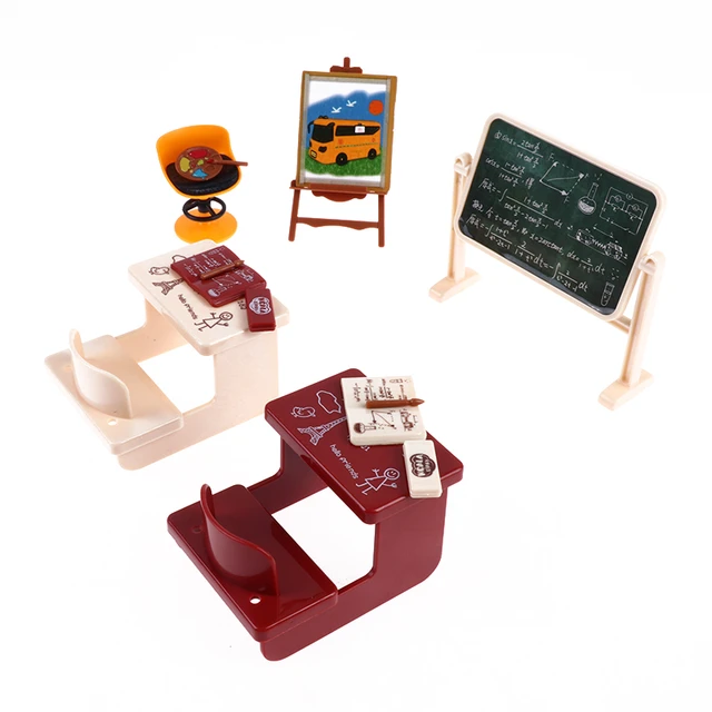 1 Ensemble Mini Maison De Jeux, Maison De Poupée, Miniture, Salle De  Classe, Studio, Bureau, Tableau Noir, Chaise, Modèle Pour Poupée, Ornements  De Meubles D'école - Poupées Accessoires - AliExpress