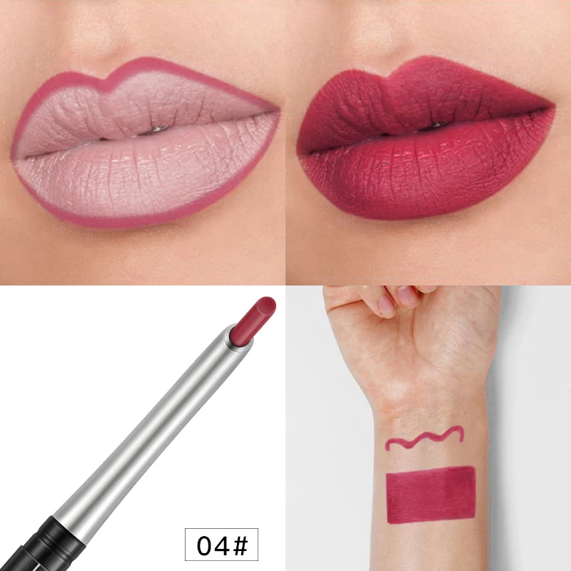 Nude Brown Matte Waterproof Lip Liner Pencil Fine Lipstick-Velvety Texture, 24-Hour Long-Lasting, Waterproof & Smudge-Resistant