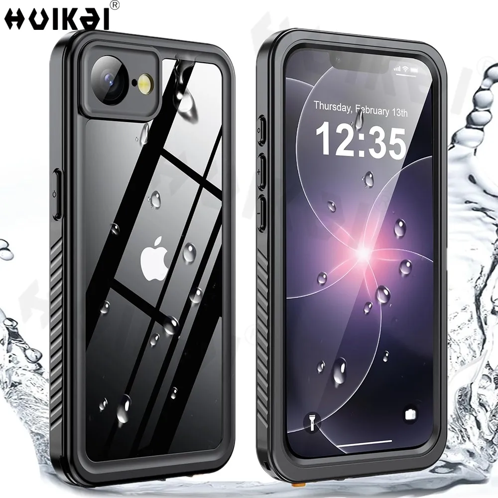 Waterproof Case with Built-in Screen and Camera Lens Protector - IP68 Underwater Full Body Protection Cover