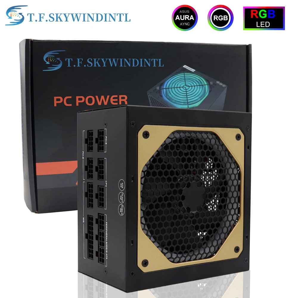 

T.F.SKYWINDINTL NEW Gold 1000W Computer Full Modular Power Supply Medal Active PFC ATX Support 3070/3080/3090 GPU Card