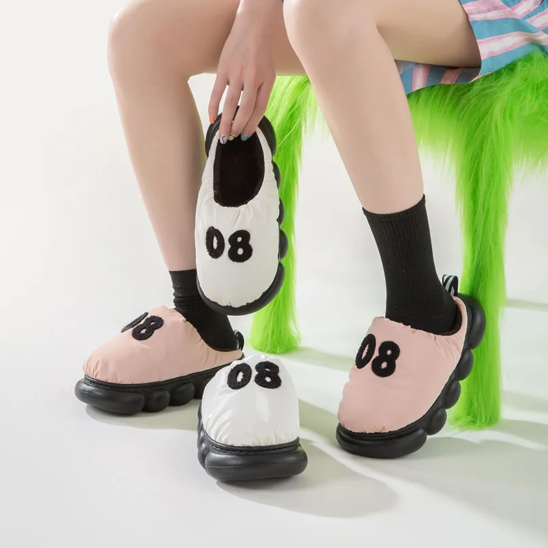 Pallene Winter Fur Slippers Women Men 2023 New Fashion Home Plush Antiskid Shoes Warm Cotton Cozy Shoes Brand Soft Sole Slipper 6