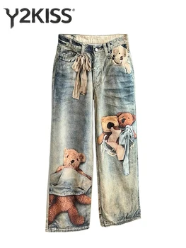 Women's Baggy  Jeans Print Graphic Denim Pants Harajuku Cowboy Tie Dye High Street 2000s High Street Tide Stylish Design New 1