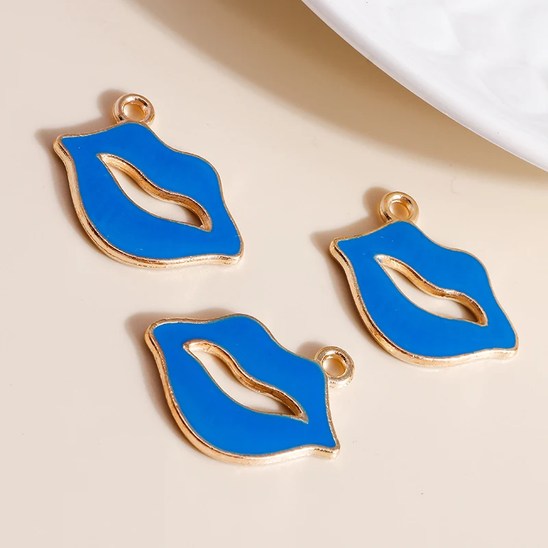 Leslie 10 Stück/Lot Mädchen-Anhänger mit süßen roten Lippen für Damen, Ohrringe, Armband, Halskette, Schlüsselanhänger, Schmuckherstellung, DIY-Handwerk – Detail 8