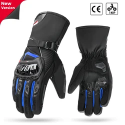 KEMiMOTO CE Black Winter Motorcycle Gloves - Warm, Touch Screen, Waterproof, and Windproof Protective Gloves - XXL (N8045BL Upgraded)